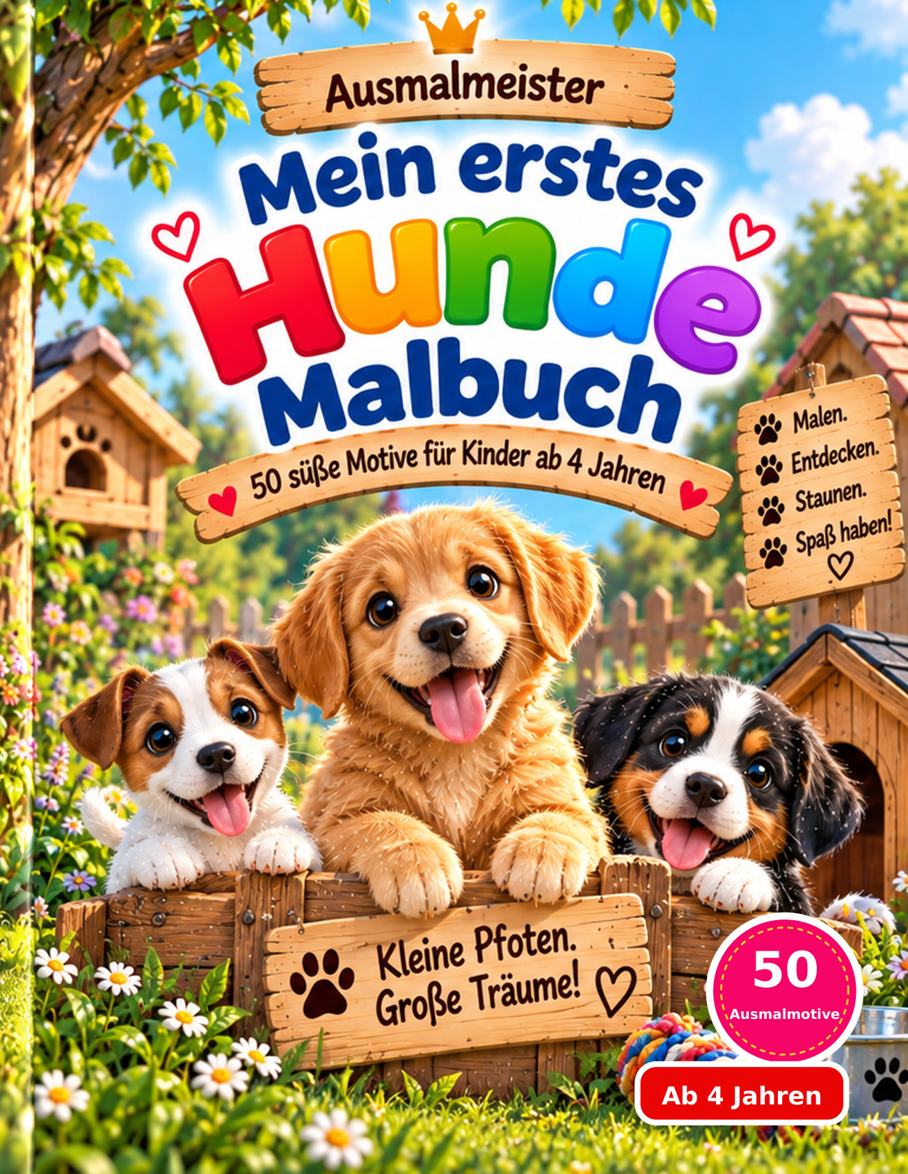Cover von Mein erstes Hunde Malbuch: Süße Hunde zum Ausmalen für Kinder